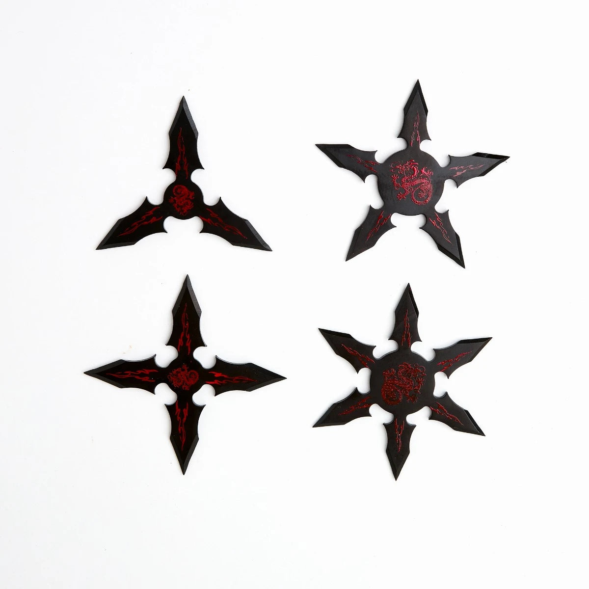 Black Dragon Throwing Star Set (4 Piece Set)