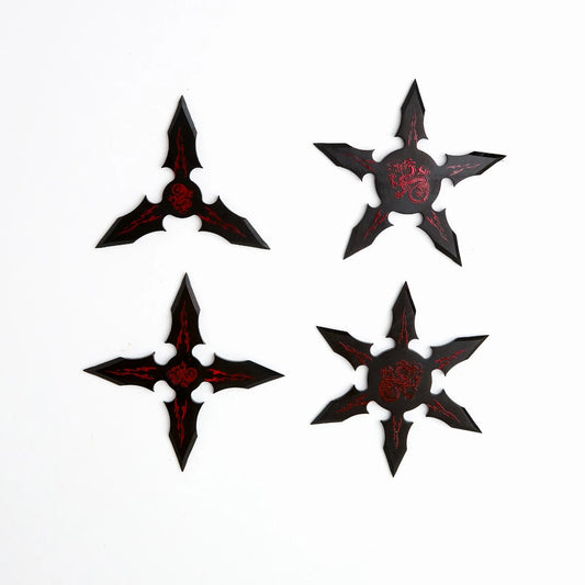 Black Dragon Throwing Star Set (4 Piece Set)